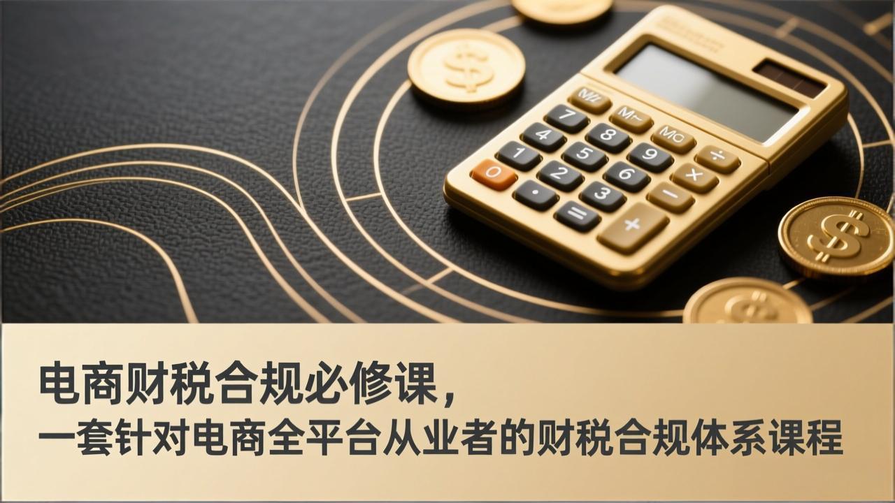 电商财税合规必修课，是一套针对电商全平台从业者的财税合规体系课程-学长网络