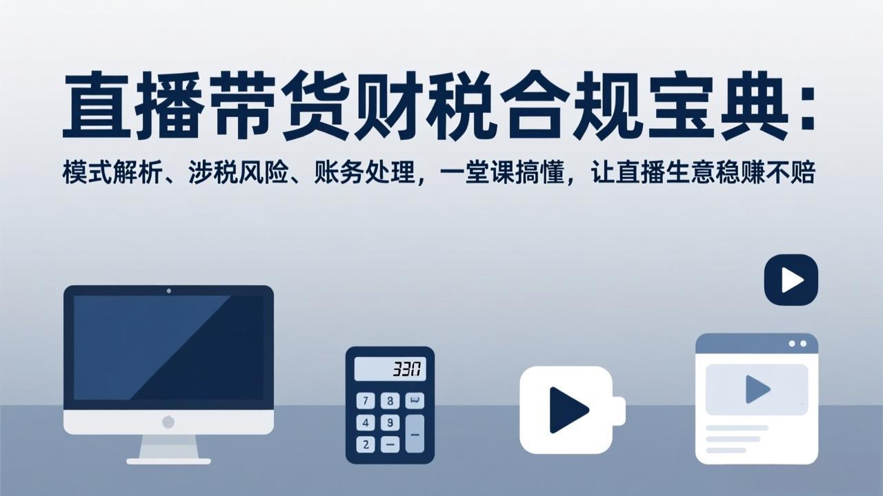 直播带货财税合规宝典：模式解析、涉税风险、账务处理，一堂课搞懂，让直播生意稳赚不赔-学长网络