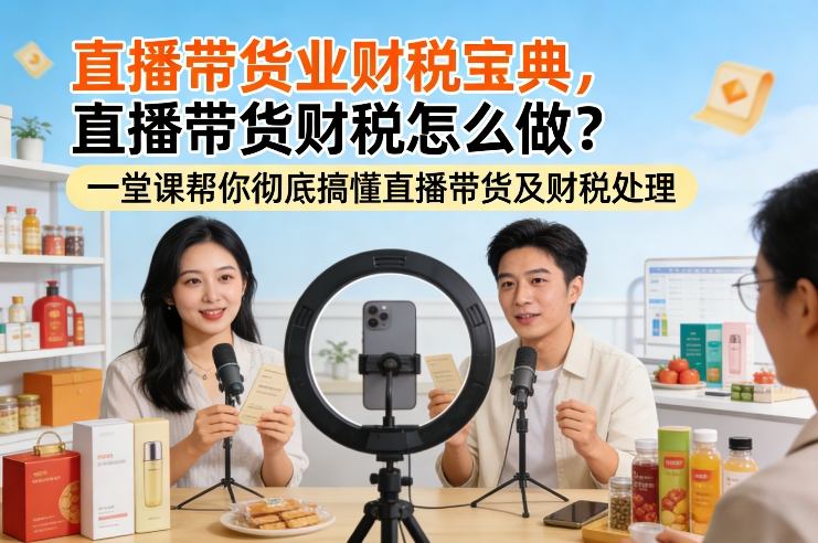 直播带货业财税宝典，直播带货财税怎么做？一堂课帮你彻底搞懂直播带货及财税处理-学长网络